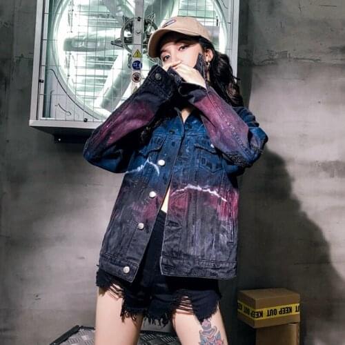 2020 Fashion The New Loose Wild Inkjet Denim Jacket High Quality Free Shipping