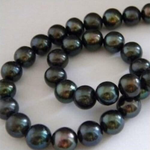 Charming AAA+ 8-9mm Black Tahitian Pearl loose Beads 14 inch