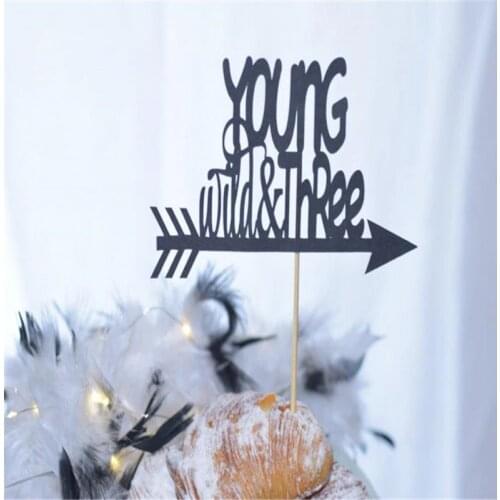 Personalize Young Wild and Three cake topper - 3rd birthday cake topper - Custom Young wild and three birthday decoration