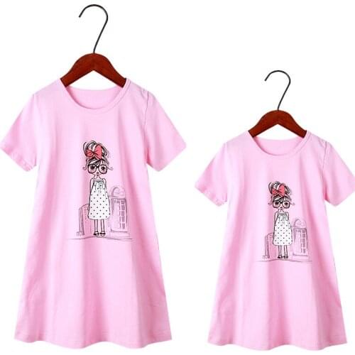 Mother Daughter Dresses Family Clothing 2021 Summer Family Matching Outfits Women Girl Dress Clothes Family Matching Outfits