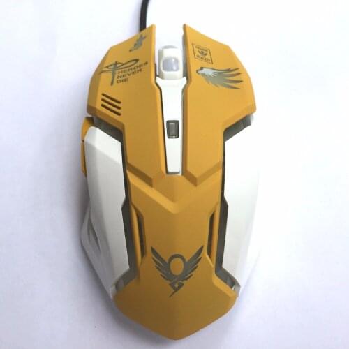 OW 6 Buttons Gaming Breathing LED Backlit Gaming Mice D.VA Reaper Wired USB Computer Mouse for PC& Mac