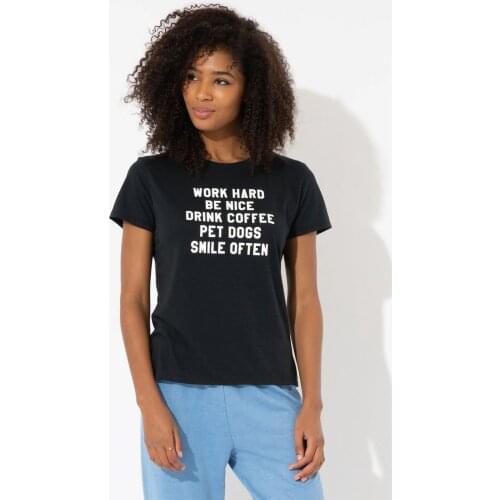 Work Hard Pet Dogs cute T-Shirt funny 100% Cotton grunge tumblr street style vintage Fashion women casual quote tshirt top tee