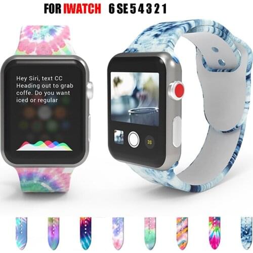 Printed Strap For Apple Watch band 44mm 40mm iwatch 42mm 38mm correa Silicone women bracelet for apple Watch SE 5 4 3 series 6