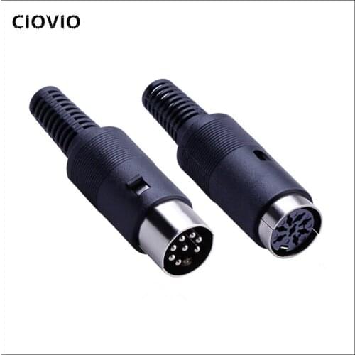CIOVIO 20PCS Male/Female DIN Plug Socket Connector 3/4/5/6/7/8 PIN Chassis Cable Mount