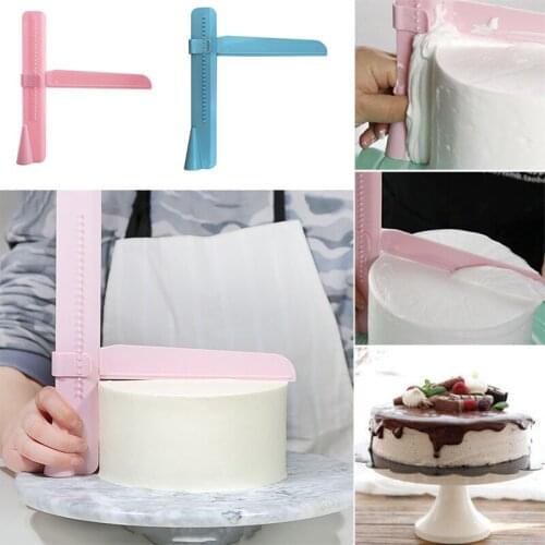 Cake Smoother Screed Height Scraper Edge DIY Cake Decoration Fondant Adjustable Accessories Level Rotating Polisher Cake Scraper