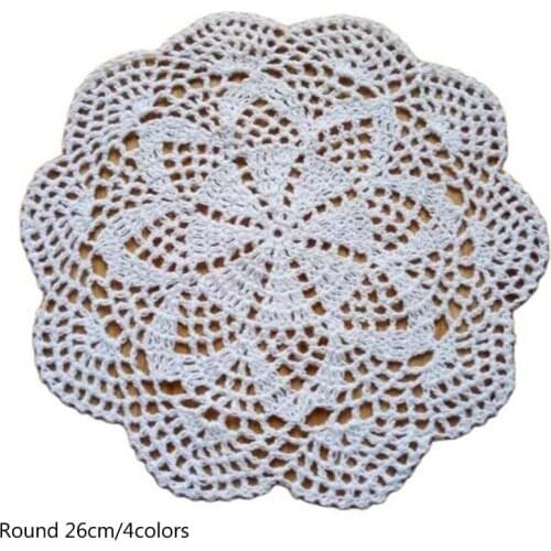 Modern cotton table place mat pad Cloth lace crochet drink placemat cup mug tea coffee coaster dining Christmas doily kitchen