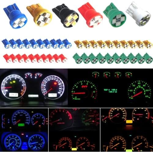 10pcs Universal Car Interior LED Light T10 4-SMD Auto Side Wedge Gauge Dashboard Instrument Lamp Bulb
