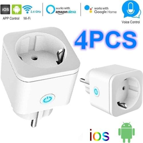 WiFi Smart Wireless Plug EU Adaptor Remote Voice Control Power Outlet Timer Socket For Alexa Google Home