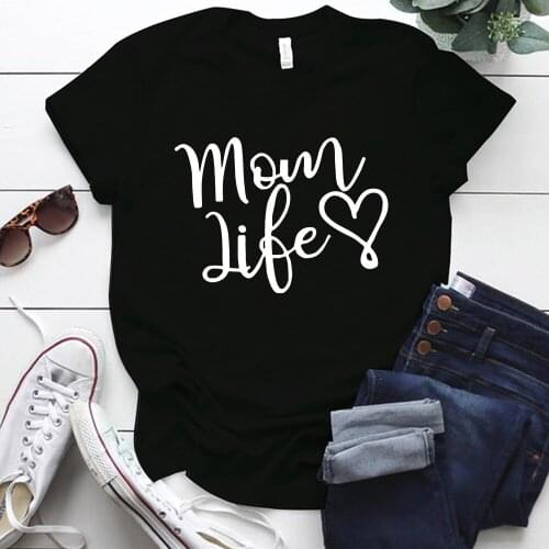 MOM LIFE Letter Printing Plus Size T Shirt for Women Harajuku S-5xl Oversized T Shirt Short Sleeve Street Style Polyester Tops