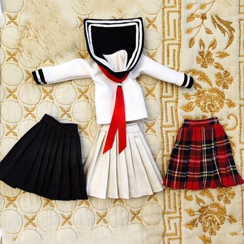 1/6 Scale Female Clothes School Uniform Girls Pleated Skirt Suits Fit For 12'' Seamless Body