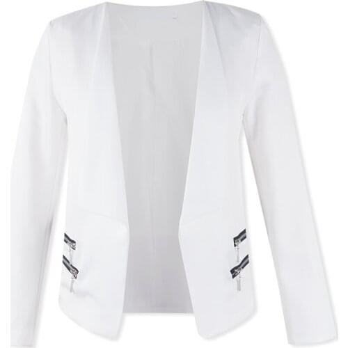 Neatie kiddie High Street Women Slim Blazer Spring Autumn Fashion Zipper Long Sleeve Office Lady Outwear Blazer