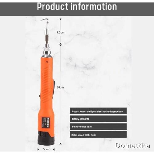 1/2 Electricity 1 Rechargeable Rebar Strapping Machine Semi-automatic Tool Hooking Artifact Rebar Machine 6000MAH Battery