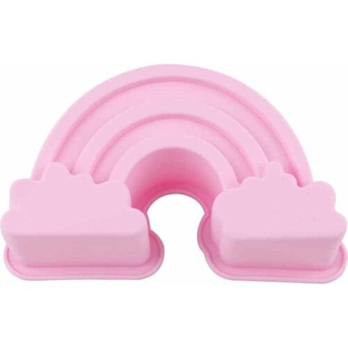 1 Pcs 3d Big Rainbow Shaped Silicone Mold Art Cake Mousse Dessert Baking Tray Fondant Chocolate Mould Cake Tray Decorating Tool