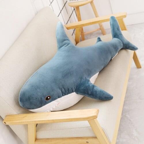 1pc 80/100CM Big Size Shark Plush Toy Soft Stuffed speelgoed Animal Reading Pillow for Birthday Gifts Cushion Gift For Children