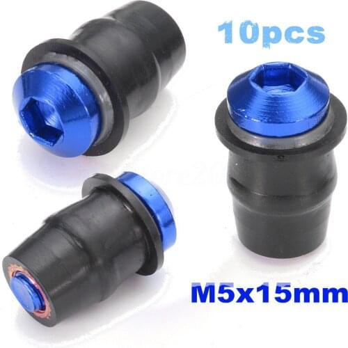 10Pcs M5*15mm Motorcycle Windscreen Fairing Well Nut Bolts Screw 8 Colors