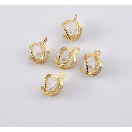 2pcs/lot zhu ru 11mm Hollow winding crystal beads big earrings Pendant Charms for DIY Necklace Findings Crafts Jewelry Making