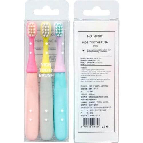 3PCS Baby Cute Soft-bristled Toothbrush for Children Teeth Cartoon Training Toothbrushes Baby Dental Care Tooth Brush