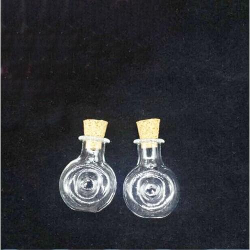 300sets/lot XO round tiny Glass Bottle Wishing Bottle wholeSale, Wish Perfume essential oil container necklace diy pendant
