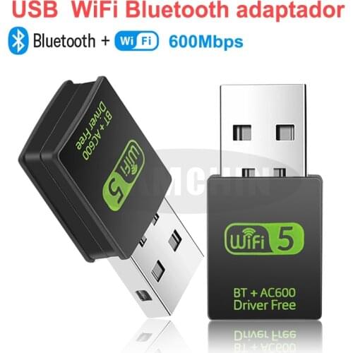 Bluetooth WIFI 2 IN 1 Adapter USB WiFi Adapter 600Mbps 5Ghz Free Drive USB Network Card Desktop Computer Wireless Network Card