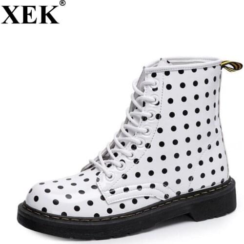 XEK Spring And Autumn Retro shoes Boots Womens Flat Boots Short Tube Womens Shoes Students Thick With Boots Wyq225
