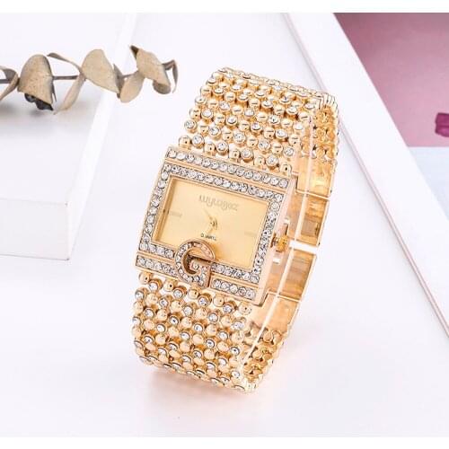 Women Watches Gold Luxury Brand Diamond Quartz Ladies Wrist Watches Stainless steel Clock Female Watch relogio feminino