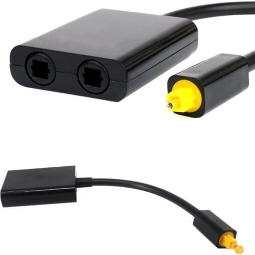 Digital SPDIF Optical Audio Splitter Adapter 2 Way Toslink Splitter SPDIF Optical Cable Splitter Hub 1 input 2 Output