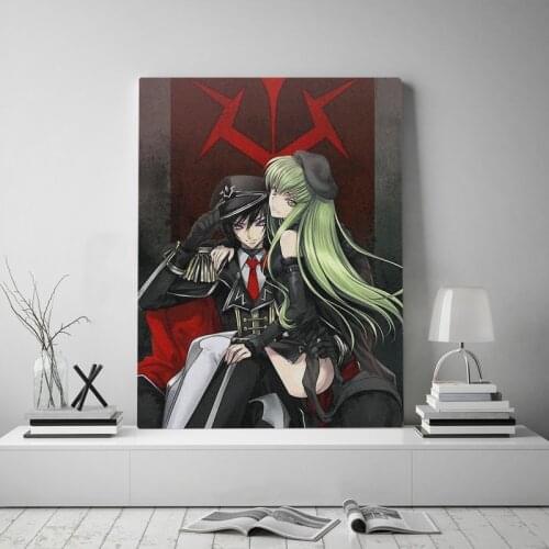 Code geass lelouch CC anime Framed Canvas poster Painting wall Art decor Living room Study Home Decoration Wooden Frame Prints