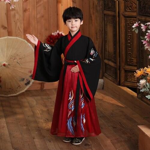 Children Performance Stage Clothing Set Boy Dance Costumes Chinese Traditional Tang Dynasty Hanfu Party Dress Kids Uniforms