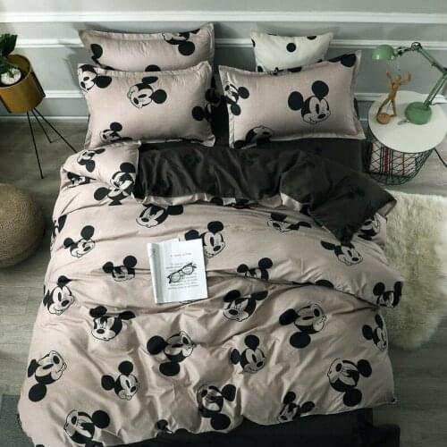 Disney Mickey Minnie Mouse Bedding Set Queen King Size Bed Sets Children Boys Girls Comforter Duvet Cover Pillow Case Flat Sheet