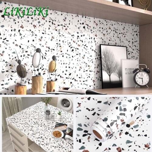 Kitchen Countertop Waterproof Granite Wallpaper Bathroom Tiles Imitation Marble Wall Sticker Self-Adhesive Contact Paper Decor
