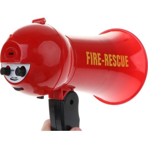 Kid Fireman Officer Megaphone W/ Siren Sound For Kids Pretend Play Game Toy