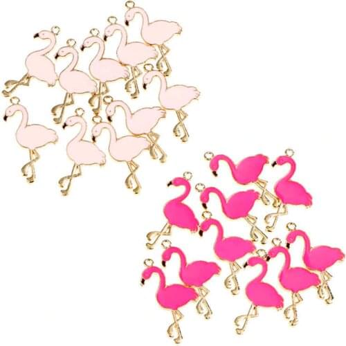 10pcs Trendy Alloy Flamingo Squirrel Enamel Charms Lovely DIY Pendant Handmade Jewelry For Necklace Bracelet