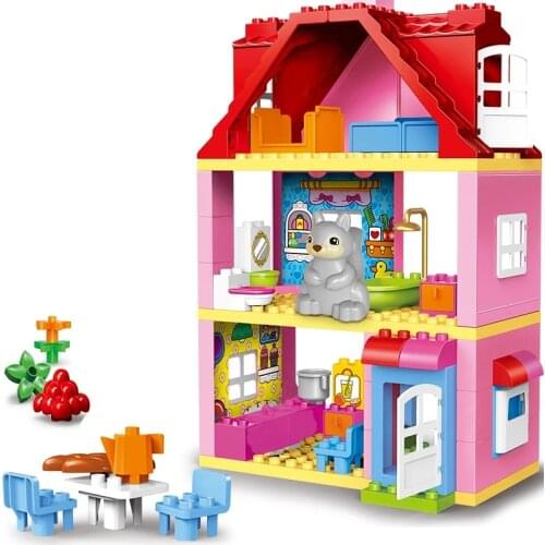 Friends Brick Set Pink Hospital City Girl Princess Family House Kids Toys Building Block Compatible with Legoing Duplo Gift
