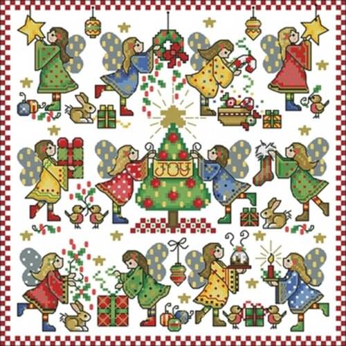 Christmas preparation patterns counted 11CT 14CT 18CT DIY Cross Stitch Sets wholesale Cross-stitch Kits Embroidery Needlework
