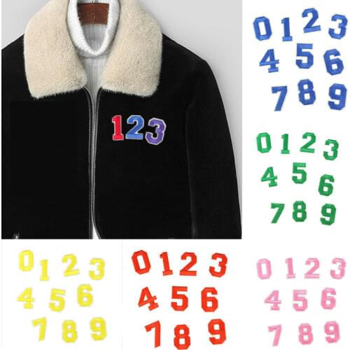 DIY Number Patch Sticker Iron on Clothes Heat Transfer Applique Embroidered Applications Cloth Fabric Number Patches Decoration