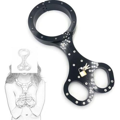 Crystal Black Sex Handcuffs Exotic With Collar Set Bondage Gear Hand Cuffs Sex Eroticos Sex Shop Toys For Couples Bdsm Bondage