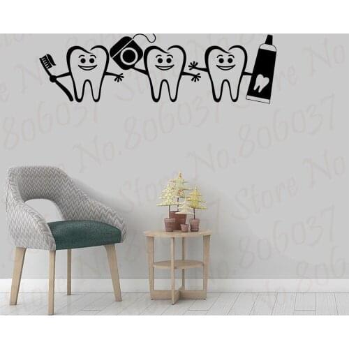 Dental Care Hot Sale Wall Sticker Vinyl Dentist Sign Door Window Decals Home Bathroom Decor Art Mural Poster Tooth Decal WL785
