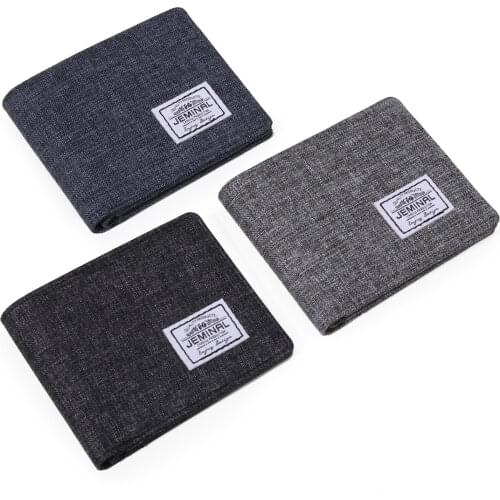 New Men Short Wallets Canvas Fabric Purse Bifold Male Casual Moneybags Transverse Multi Card Vertical Coin Purse Pocket Wallet
