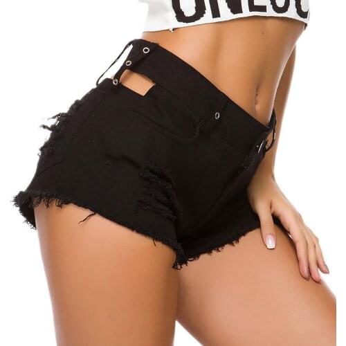 New Women Sexy Hole Tassel Hollow Out High Waist Denim Jeans Mini Shorts Nightclub Summer