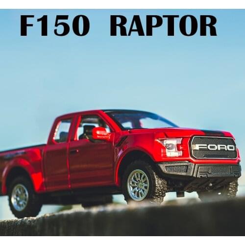 New 1:32 Ford Raptor F150 Big Wheel Alloy Diecast Car Model With With Sound Light Pull Back Car Toys For Children Xmas Gifts