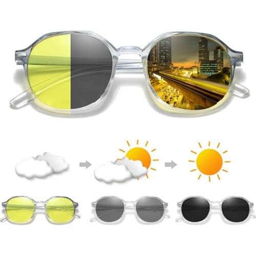 Unisex Photochromic Anti Blue Light Yellow Lens Sunglsses Women Night Vision Glasses Men Driving Eyeglasses Protective Spectacle