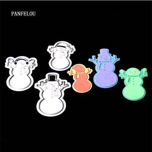PANFELOU Metal craft The snowman team paper die cutting dies for Scrapbooking/DIY Easter wedding New Year cards