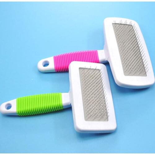 Cat Comb for Grooming Stainless Steel Brush For Bathing Cleaning Massage Anti Slip Handle Colorful Comb Pet Combs