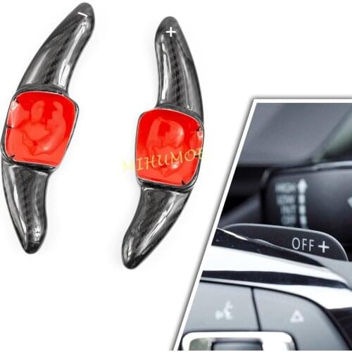 Real Carbon Fiber Steering Wheel Paddle Shifter For 2015-2020 VW Atlas Tiguan Arteon Golf Alltrack Black