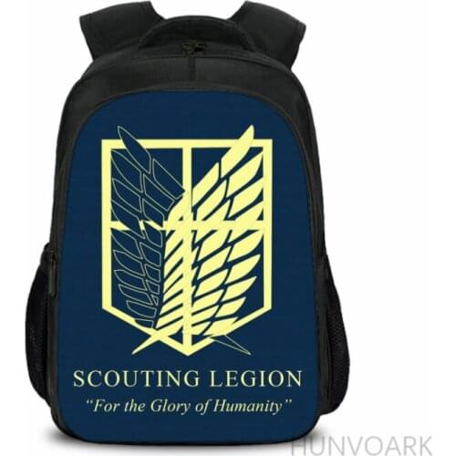 16 Inch Attack on Titan Children School Bags Orthopedic Backpack Kids School Boys Girls Mochila Infantil Catoon Bags