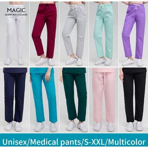 High Quality Multicolor Pet Clinic More Pockets Dental Scrubs Pants SPA Nursing Scrub Pants Medical Hospital Doctor Work Bottoms