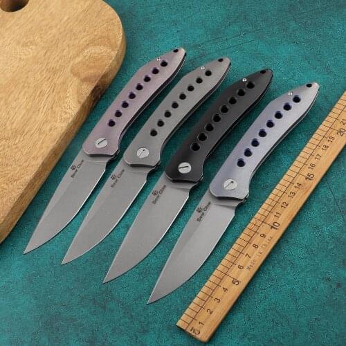 Bear claw flying shark folding knife s35vn blade titanium handle pocket knife outdoor camping hunting survival pocket fruit knif