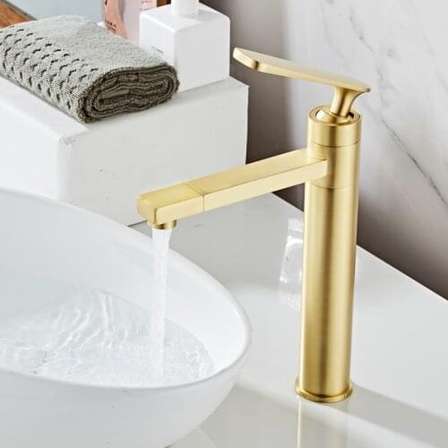 Bathroom Faucet Pop Up Bathroom Basin Faucet Cold And Hot Water Mixer Sink Tap Single Handle Deck Mounted Brushed Gold Tap