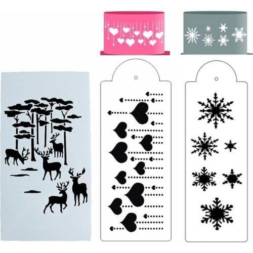 Cake Stencils for DIY Scrapbooking Plastic Card Album Masking Spray Painted Template Drawing Stencil Cut Template Cake Tools