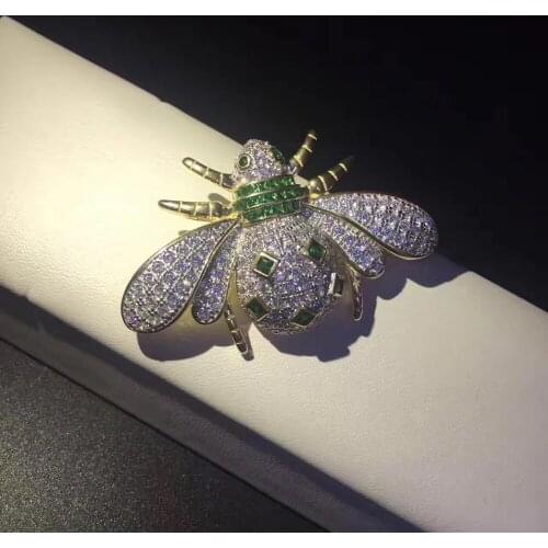 Fine jewelry 925 sterling silver bee pendant brooch double use free shipping